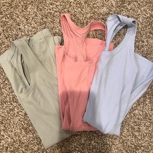 lululemon tanks set of 3 size 4